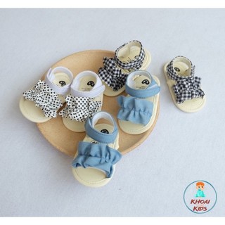 Sandal đính nơ tập đi cho bé gái