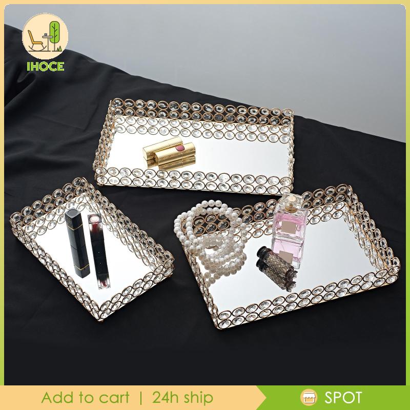 Khay Đựng Nước Hoa / Đồ Trang Sức / Mỹ Phẩm Có Gương Trang Điểm Tiện Dụng Cho Nhà / Tiệc Cưới