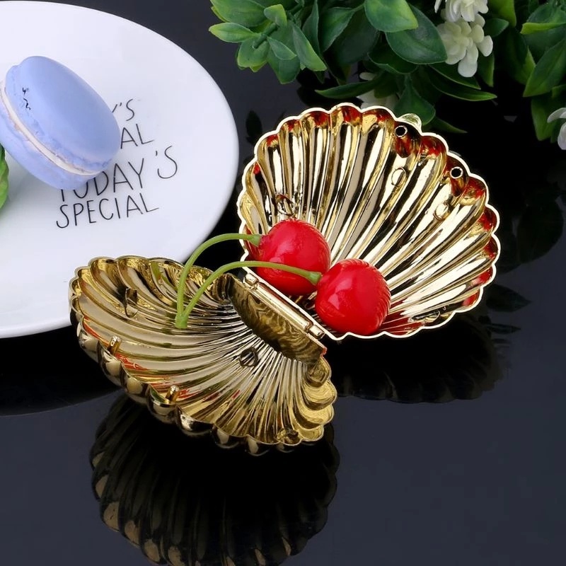 Hộp Đựng Trang Sức Hình Vỏ Sò Bằng Nhựa Phong Cách Hàn Quốc