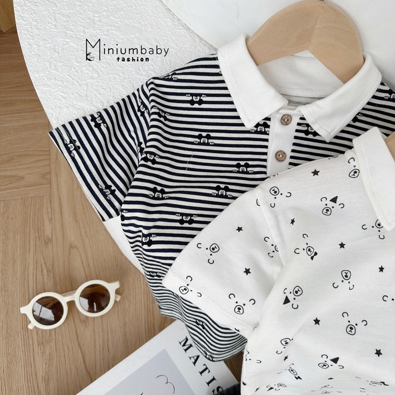 SET BỘ COTTON ÁO POLO IN HOẠ TIẾT NGỘ NGHĨNH CHO BÉ TRAI TỪ 8-23KG