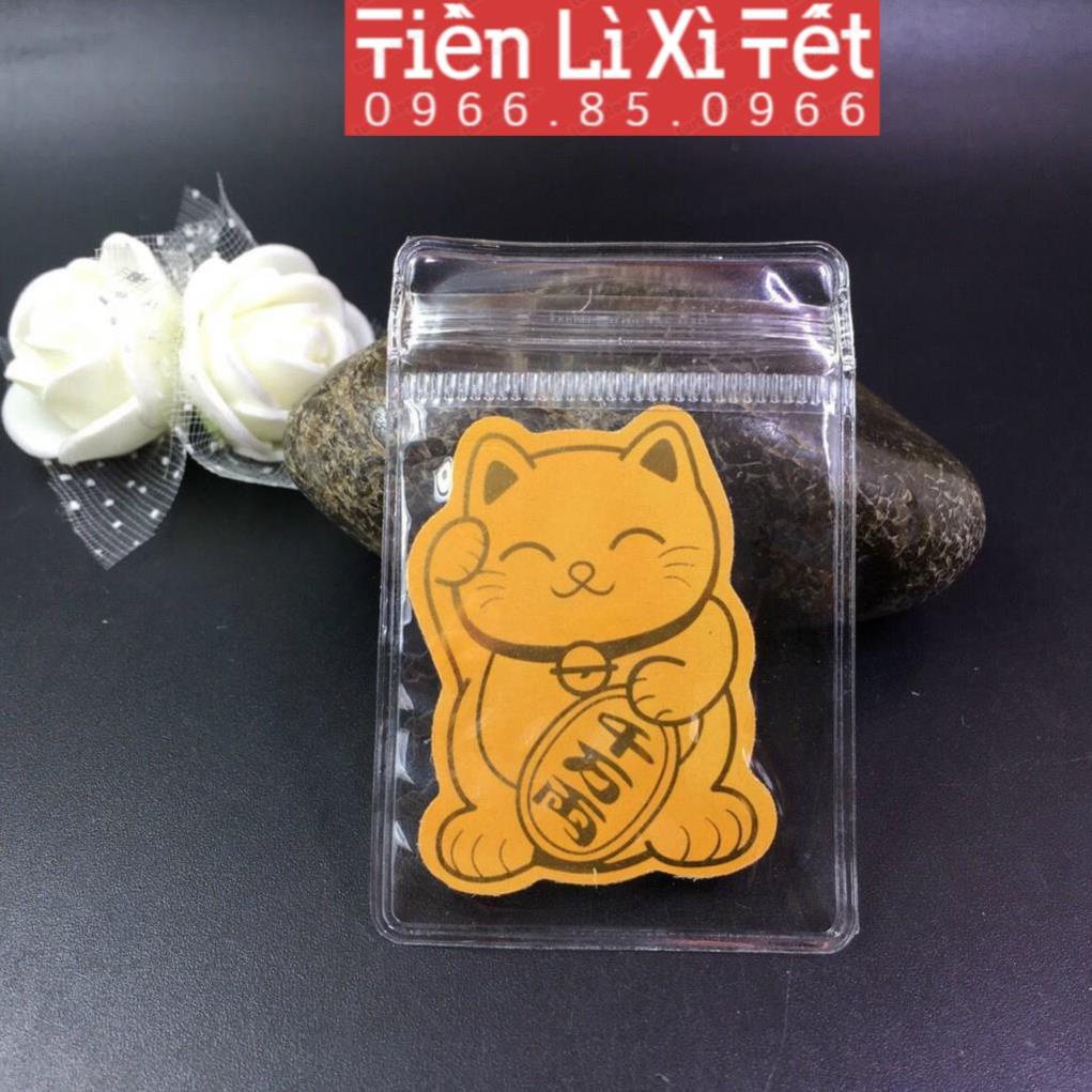 Mèo thần tài mạ vàng 24k 2023 / miếng dán điện thoại mèo thần tài