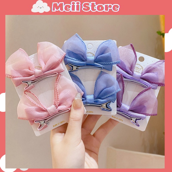 Nơ kẹp tóc tiểu thư [Set 2 chiếc] FreeShip Extra