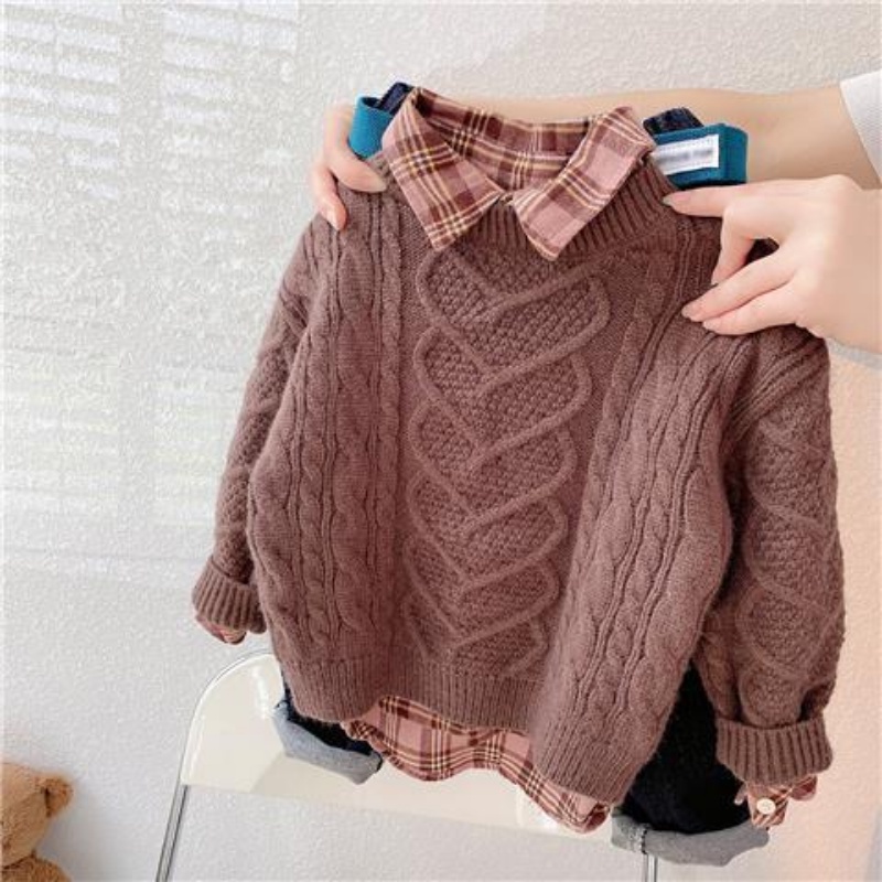 Áo Khoác Cardigan Cổ Tròn Phong Cách Thu Đông Mới Cho Bé Trai Và Bé Gái