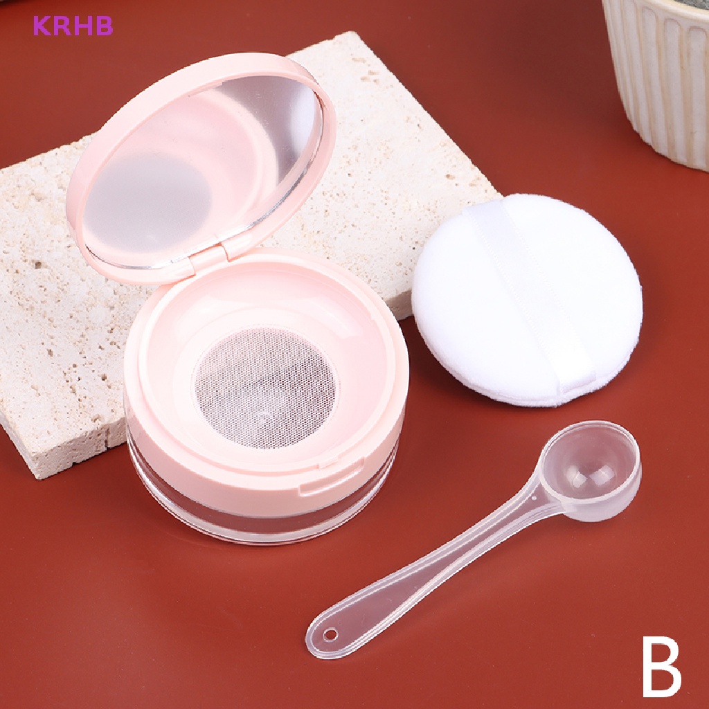 Hộp Đựng Phấn Bột Bằng Nhựa Kèm Muỗng Tiện Dụng Mới