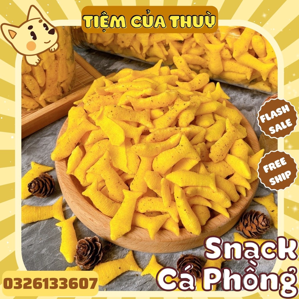 500G Bánh Cá Phồng Cay Thơm Ngon Giòn, Snack Bim Bim Cay Đồ ăn vặt