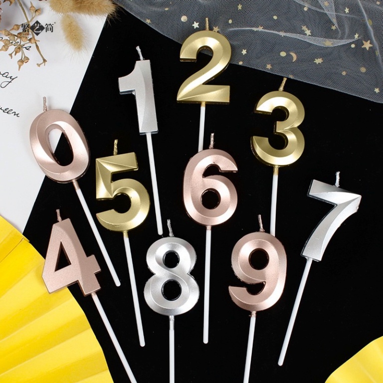 Nến số sinh nhật  nến số nhũ 3D siêu đẹp