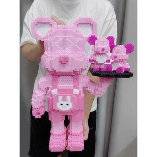 Đồ chơi lắp ráp gấu bearbrick bồi bàn bê khay đồ 50cm đồ chơi xếp hình lắp ráp mô hình cỡ lớn bear brick có