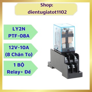 Relay trung gian, relay 12V10A 8 chân, rơ le trung gian, rơ le 12V 8 chân, relay omron