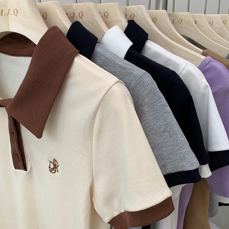 Áo lửng XINLANYASHE tay ngắn dáng rộng thời trang Hàn Quốc 2023 cho nữ