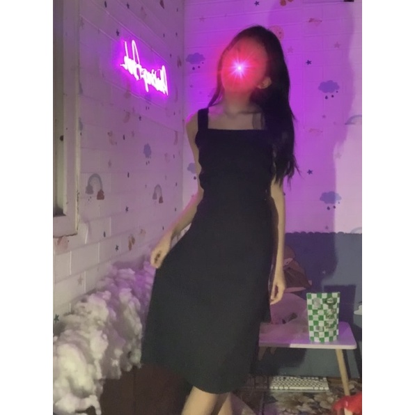 Váy 2 dây nữ có dây thắt eo ,siêu dày dặn