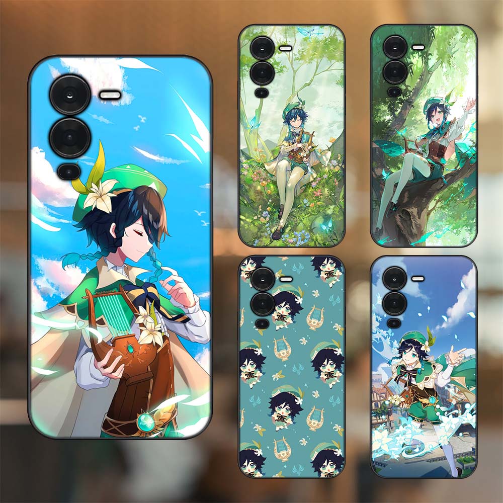 Ốp lưng Vivo V25 Pro viền đen in hình Venti Genshin Impact