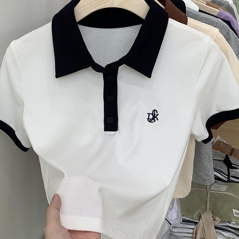 Áo lửng XINLANYASHE tay ngắn dáng rộng thời trang Hàn Quốc 2023 cho nữ