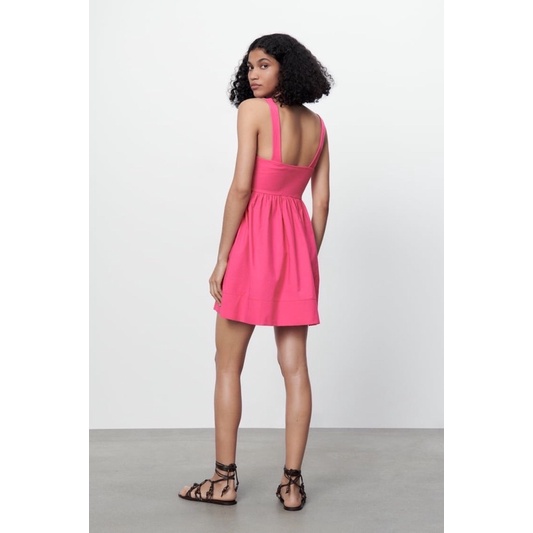 Váy 2 dây hồng Zarraa canh sale