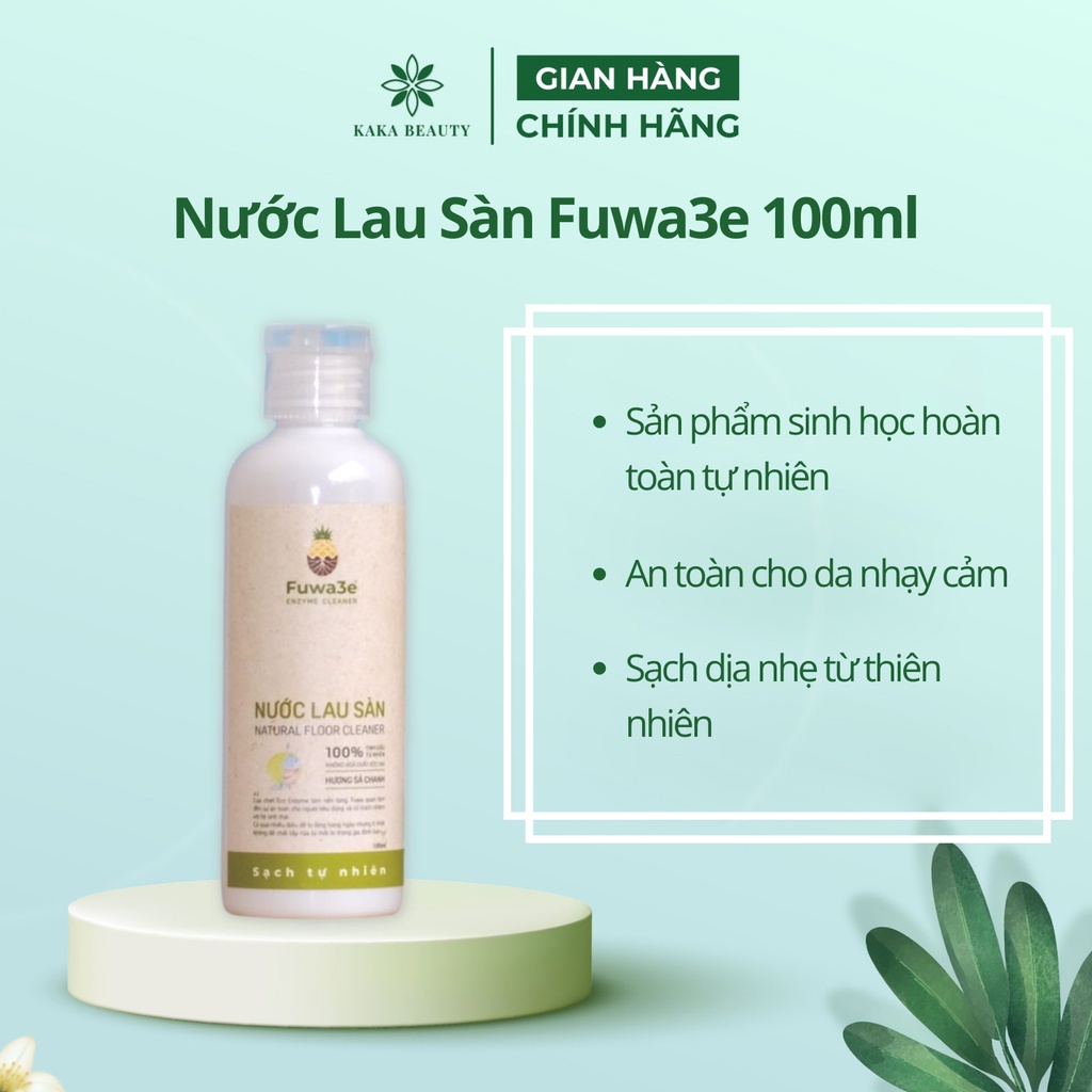 Nước lau nhà Fuwa3e sinh học đuổi muỗi, kiến đậm đặc hương sả chanh 100ml - Kaka Beauty