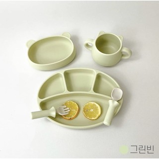 [CHÍNH HÃNG] Set thìa dĩa ăn dặm silicon Bluemama Hàn Quốc