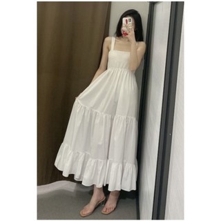 đầm trắng 2 dây