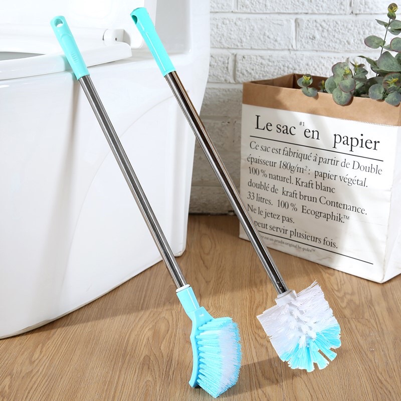 Chổi Cọ Toilet Bồn Cầu Đầu TRÒN Cán Inox Loại To Dài Xịn
