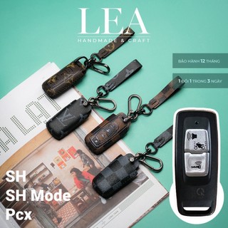 Bao da bọc chìa khóa smartkey Honda SH 350i 150i Sh mode PCX ADV SHmode 2022 2 nút bấm khâu tay VSV CD có tay cầm