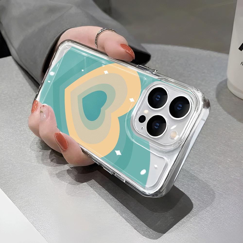 Ốp Điện Thoại Trong Suốt Họa Tiết Trái Tim Cho iphone 14promax 13 12 11 7Plus 7 8 X XS Max