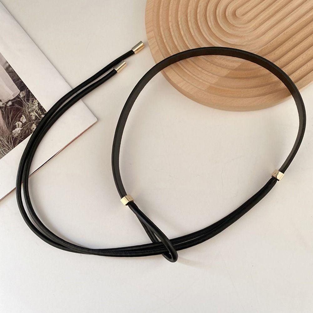 LOMBARD Thắt Lưng Da PU Phối Tua Rua Phong Cách Hàn Quốc Ngọt Ngào Cho Nữ