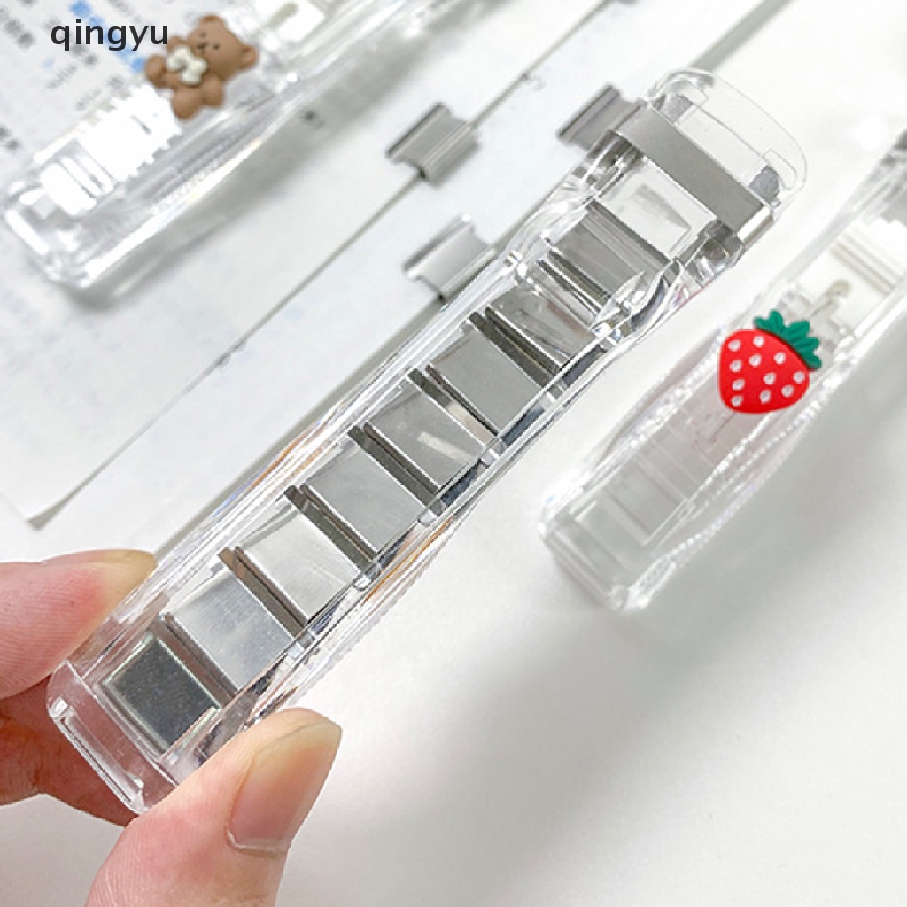 Qingyu Kẹp Giấy Trong Suốt Kèm Lõi Kim Loại Tiện Dụng