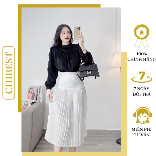 Áo kiểu công sở cut lưng nơ sau sang  trọng CHIBEST DAB1110