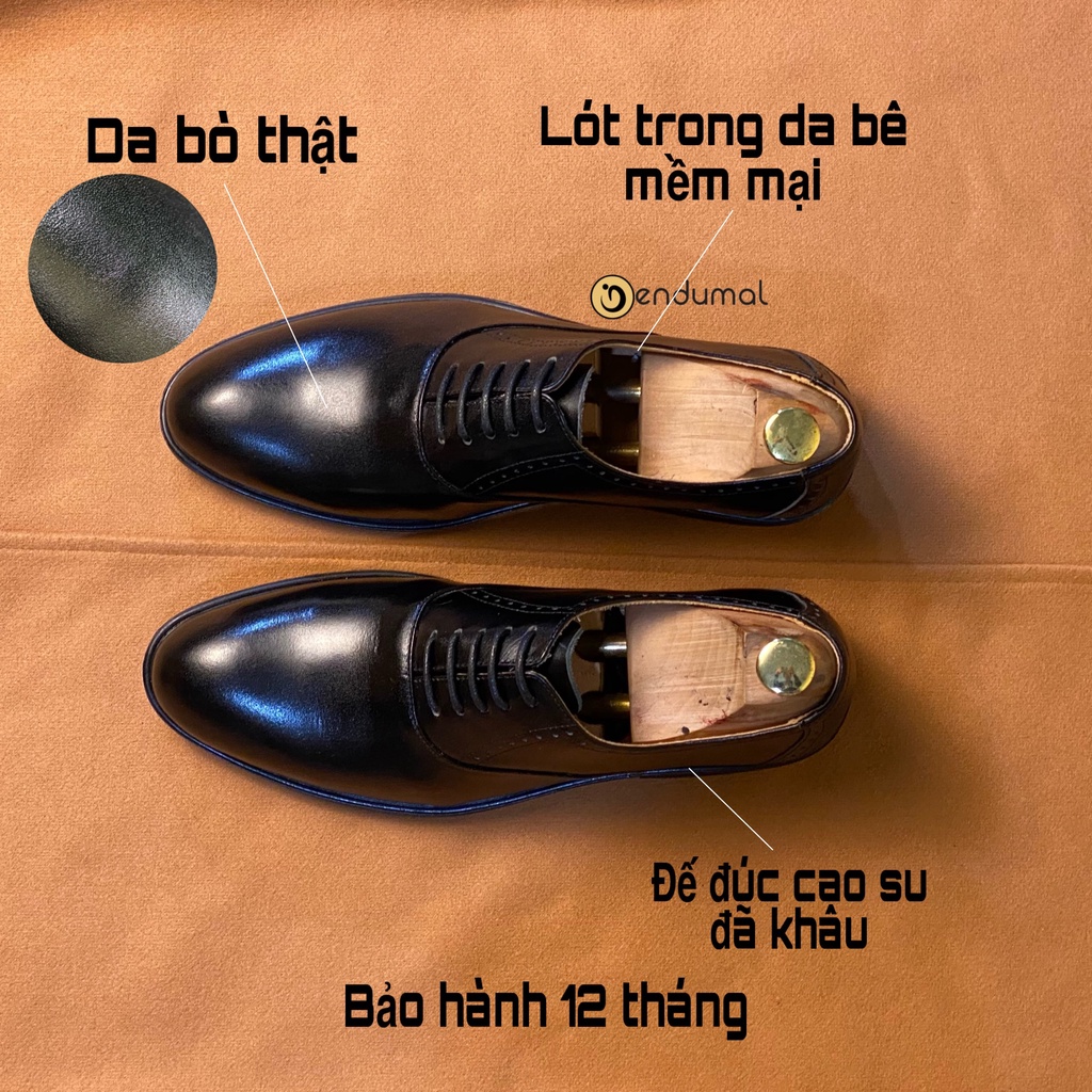 Giày Da Nam Oxford Classic Da Bò Thật, Giày Tây Oxford Cho Nam - ENDUMAL