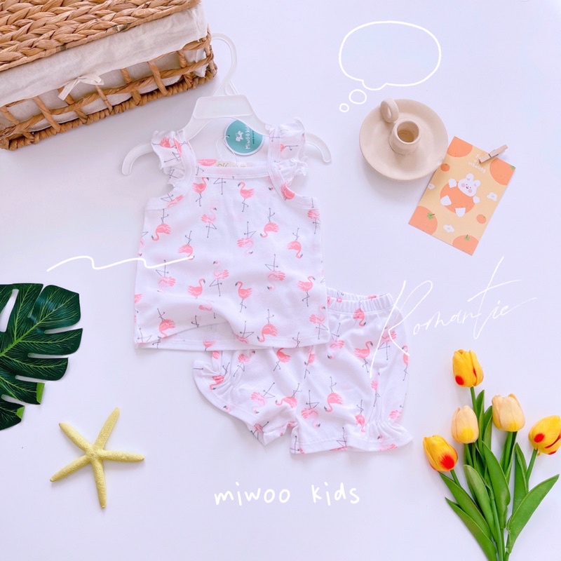 Đồ bộ dễ thương bé gái ❤️ freeship ❤️ bộ cotton bozip ngắn tay cho bé miwoo kids