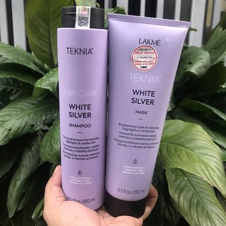 Bộ Dầu gội và Kem hấp dành cho tóc màu sáng hoặc bạc White Silver Lakme Teknia 300ml/250ml (2026)