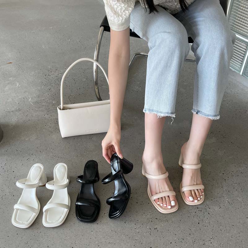 Giày Sandal Cao Gót Hở Ngón Đế Dày 101.2kg Thời Trang Dành Cho Nữ