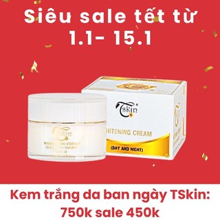 Kem trắng da mờ thâm ngừa mụn -chống nắng spf35 tskin 40gr- ngày và đêm