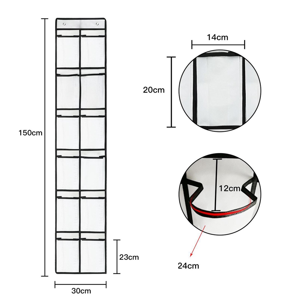 12 Túi Treo Giá Để Đồ Sắp Xếp Cho Tủ Quần Áo Cửa Tủ Quần Áo Túi Lưới Móc Treo Giày Trên Cửa Giá Để Giày Tủ Quần Áo Trẻ Em Tổ Chức Hộp Đựng Giày Túi Treo Tường