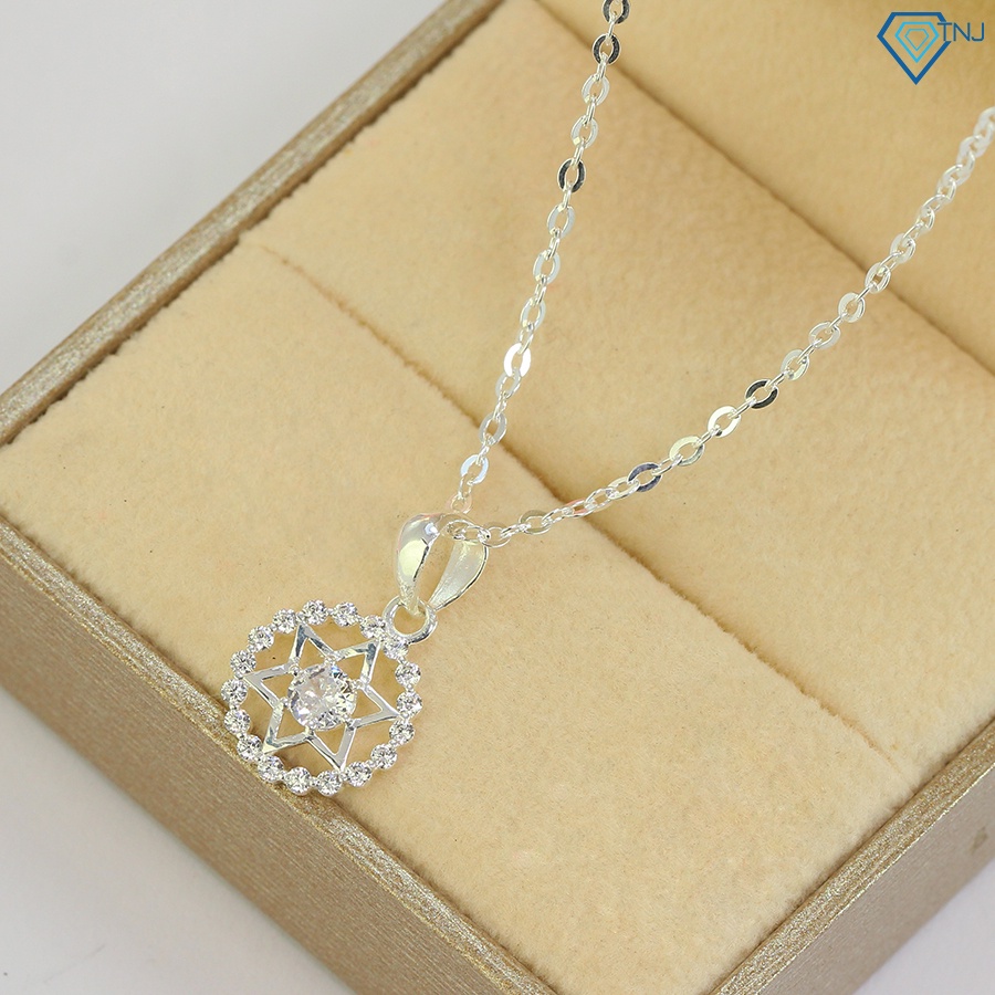 Dây chuyền bạc nữ mặt ngôi sao gắn đá đẹp, lấp lánh DCN0638 - Trang Sức TNJ
