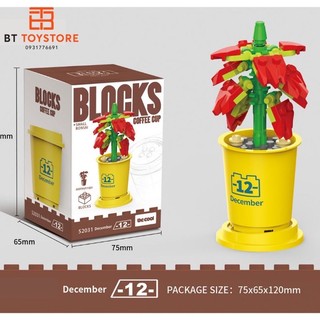 Lego hoa mini- Lắp ráp hoa 12 tháng để bàn