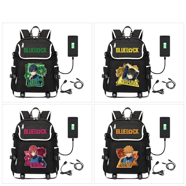 Balo nắp ngang in hình BLUE LOCK cặp sách mẫu mới thiết kế thông minh đi học cho nam nữ anime chibi