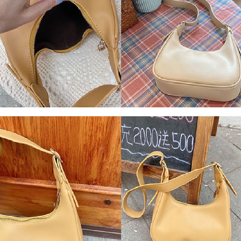 Mischa Túi Đeo Vai Da PU Màu Trơn Phong Cách retro Thời Trang