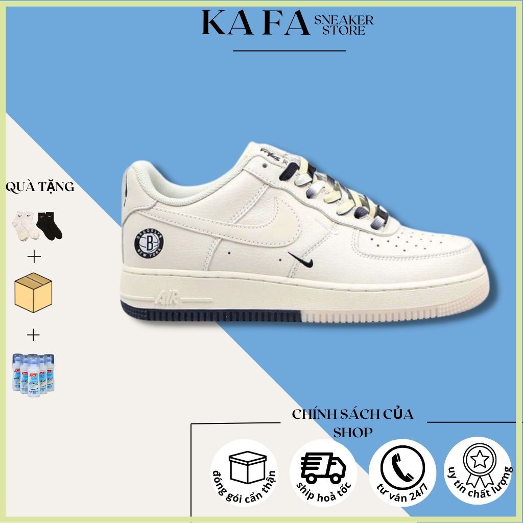 Giày af1 âm dương Air Force Letter B Cao Cấp Trắng Chữ B da bò giày âm dương KAFA hàng trung full size tặng kèm tất vs