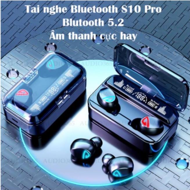Tai nghe Bluetooth S10 Pro, S10 Plus V5.2 Kiêm Sạc dự phòng s