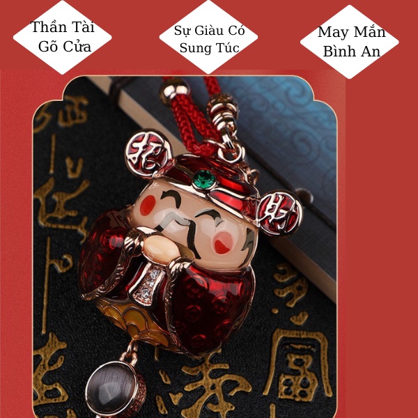 Khánh Treo Phong Thủy May Mắn Bình An Xe Ô Tô - Trang trí gương ô tô Thân Tài May Mắn - Treo Gương ô tô