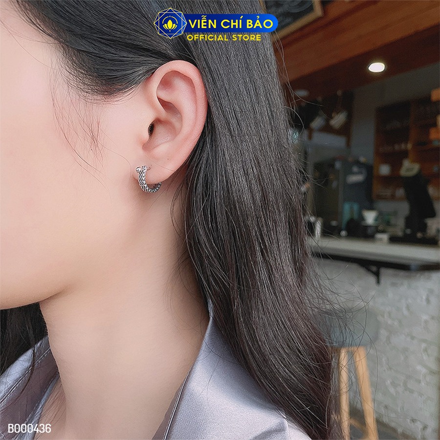 Bông tai bạc nữ crazy bi vặn chất liệu bạc Thái 925 thời trang phụ kiện trang sức Viễn Chí Bảo B000436