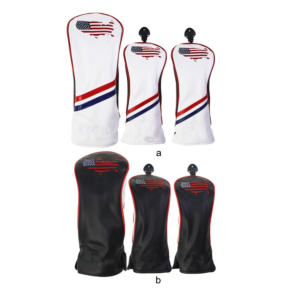 Bộ 3 Vỏ Bọc Đầu Gậy Đánh Golf Bằng Da Chống Nước Có Thể Tái Sử Dụng