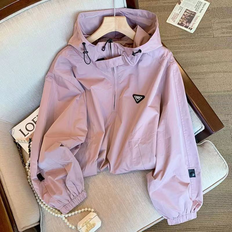 áo khoác gió unisex dù nữ 2 lớp local brand có mũ túi tay form rộng cổ cao bigsize có nón Áo Khoác Gió Có Mũ Trùm Màu Hồng Tím Thời Trang Mùa Thu 2022 Mới
