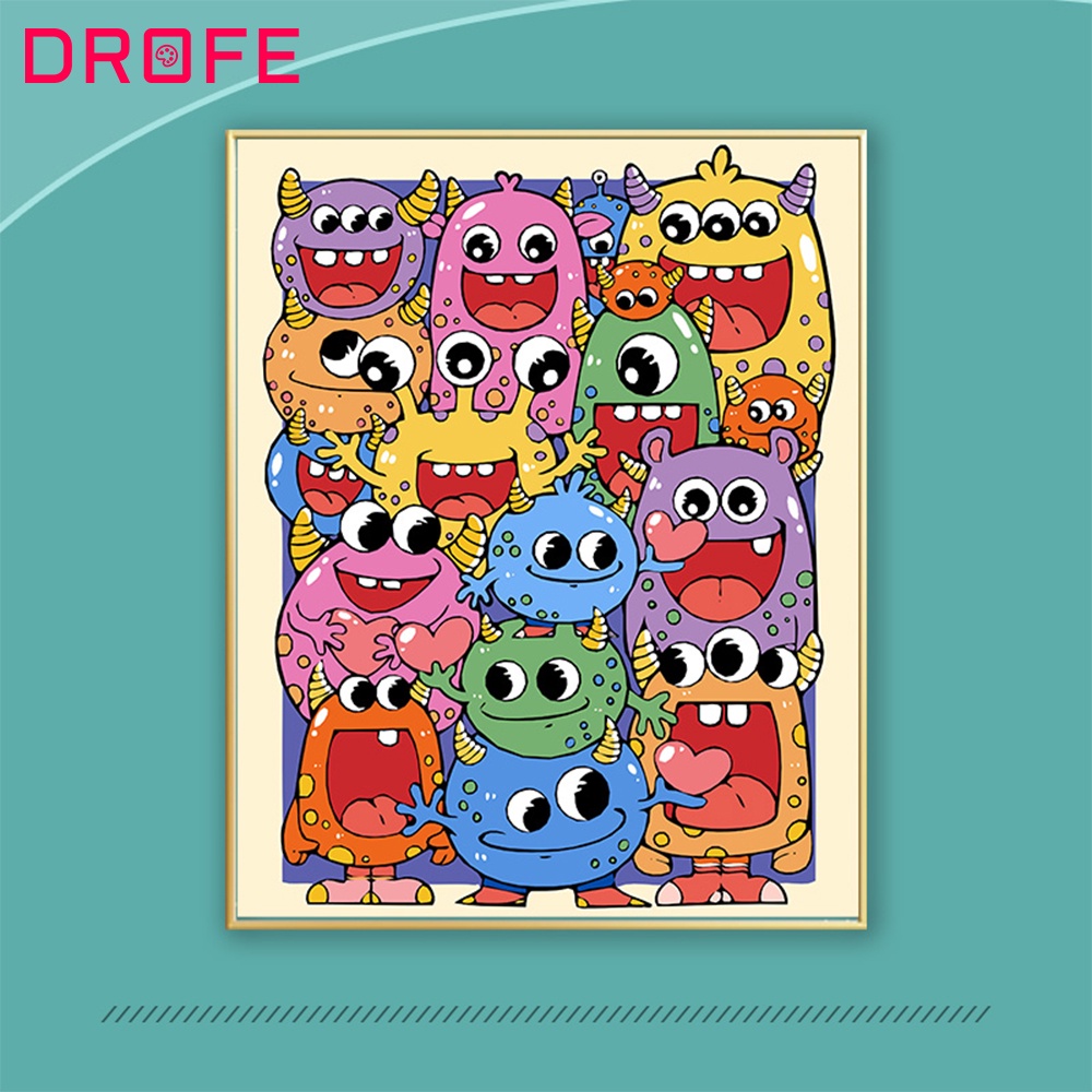 Set trang tô màu số hóa DIY DROFE bột màu acrylic hình nhân vật anime 40x50cm/ 20x30cm trang trí nhà cửa không có khung