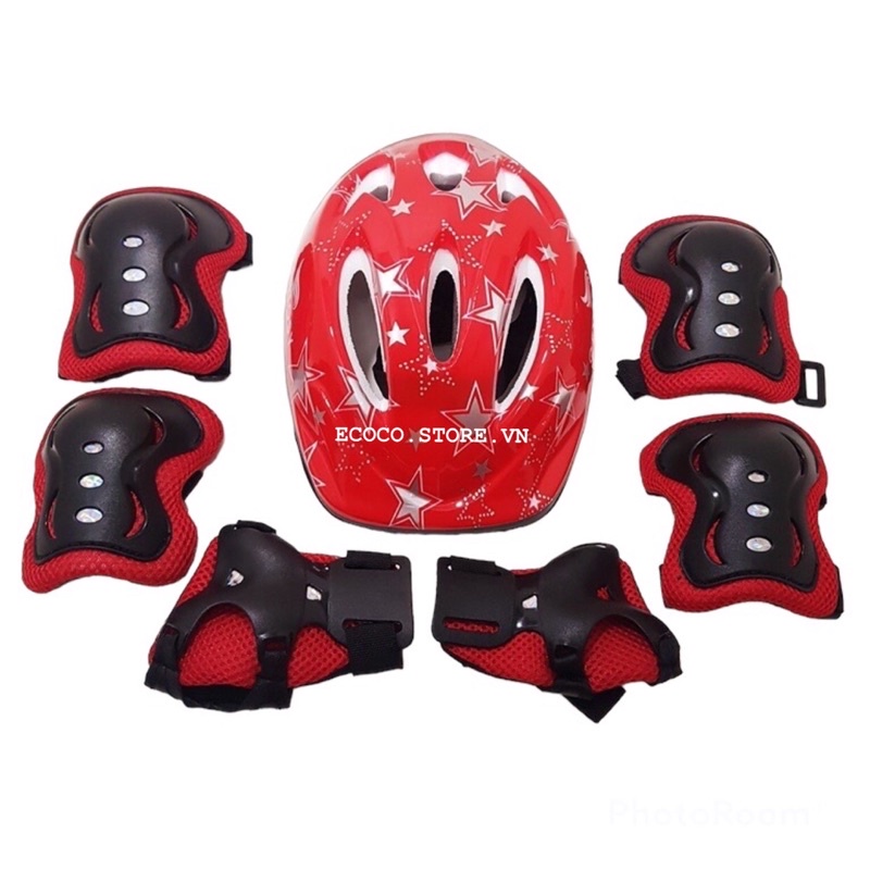 Set bộ bảo hộ trượt patin dày đẹp cho bé, bộ bảo vệ tay chân đi xe đạp, ván trượt, scooter 19-35kg