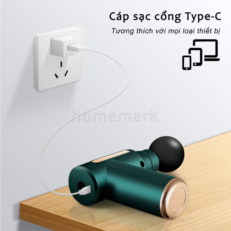 Súng Massage Toàn Thân 6 Cấp Độ Giảm Đau Cơ, Máy Mát Xa 6 Cấp Độ Chuyên Sâu, Giảm Đau Mỏi, Dãn Cơ Sau Tập