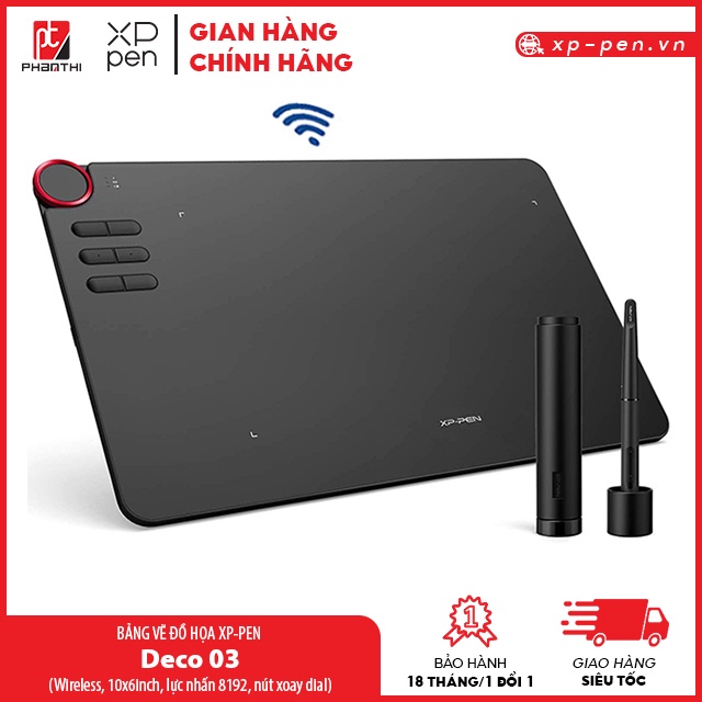 Bảng Vẽ Điện Tử XP-Pen Deco 03 10x6inch Wireless Lực Nhấn 8192 Nút Xoay Dial