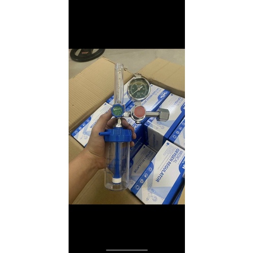 Đồng hồ đo áp suất Oxy YR 88- Có bình làm ẩm