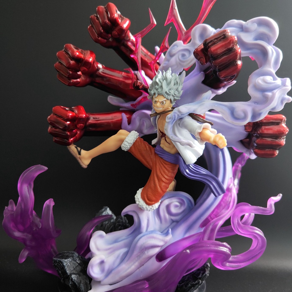 Mô hình One piece, Luffy gear5 nhiều tay cao 33cm cực đẹp, figure anime vua hải tặc decor trang trí để PC, Joy boy