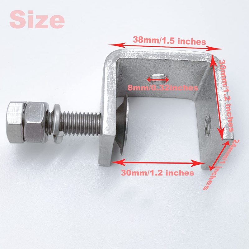 Set 4 Kẹp Chữ C 16-25mm Bằng Thép Không Gỉ 304 Dùng Trong Nghề Mộc