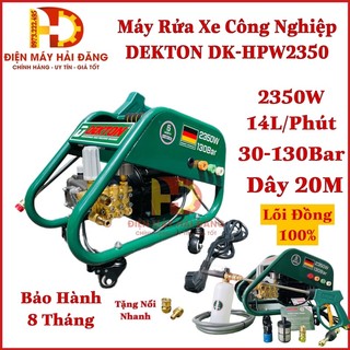 Máy rửa xe chỉnh áp dekton dk-hpw2350 - 2350w.dòng cao áp.áp lực cao,mẫu mới có bánh xe.bh 6t